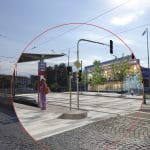 Štvanice. Jak by mohl Hlávkův most vypadat ve vzdálenější budoucnosti? Přívětivé prostranství se zelení a přechody | Zdroj: IPR
