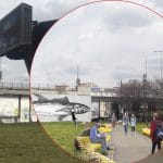 Florenc. Stačí několik snadných opatření – odstranit billboard, upravit zeď a doplnit lavičky – a místo je rázem více městem než okolím dálničního nadjezdu | Zdroj: IPR